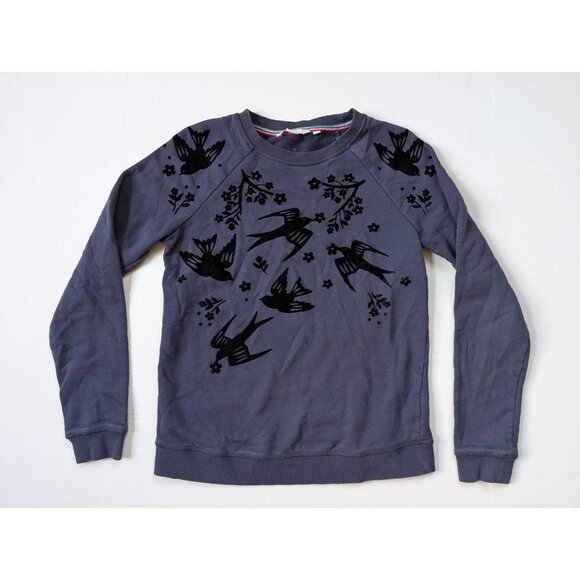 Boden Swallow Sweatshirt Womens XS Navy Blue Magical Birds Placement Sweater - Picture 1 of 7